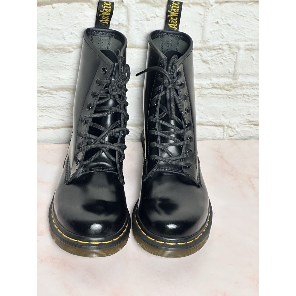 Dr. Martens Women's 1460W Original Smooth Leather Lace Up Boots - Black, Size 7 - Picture 11 of 16